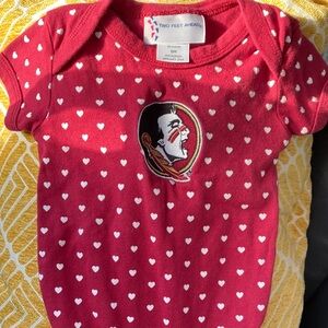 Florida State Seminoles Baby Onesie with Heart Pattern